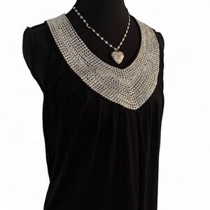 deadstock y2k rhinestone collar top